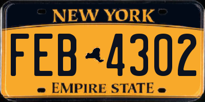 NY license plate FEB4302