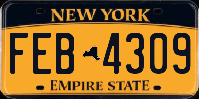 NY license plate FEB4309