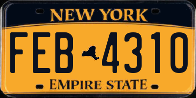 NY license plate FEB4310