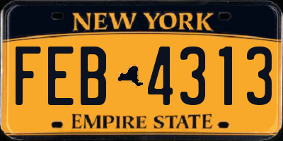 NY license plate FEB4313