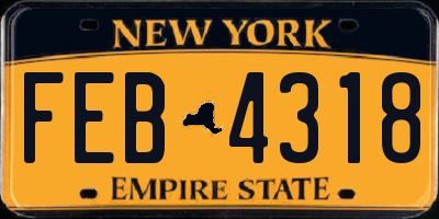 NY license plate FEB4318