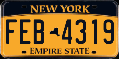 NY license plate FEB4319