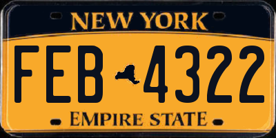 NY license plate FEB4322