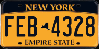 NY license plate FEB4328
