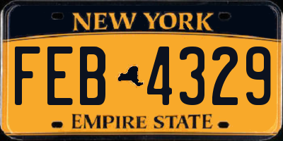 NY license plate FEB4329