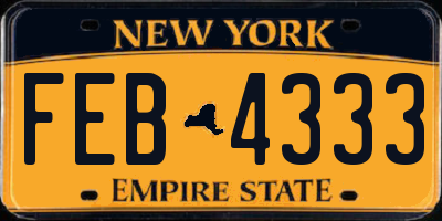 NY license plate FEB4333