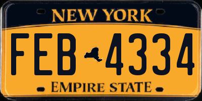 NY license plate FEB4334