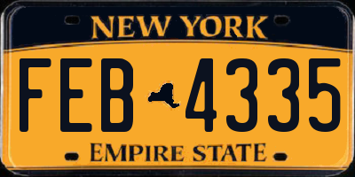 NY license plate FEB4335