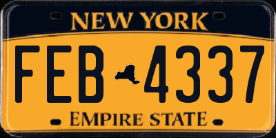 NY license plate FEB4337