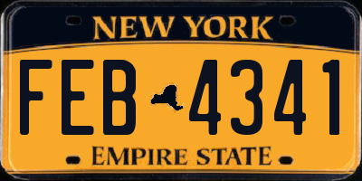 NY license plate FEB4341