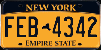 NY license plate FEB4342