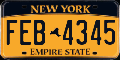 NY license plate FEB4345