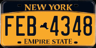 NY license plate FEB4348