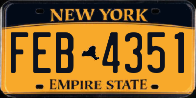 NY license plate FEB4351