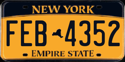 NY license plate FEB4352