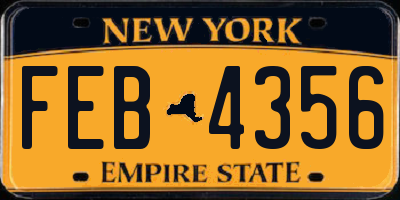 NY license plate FEB4356