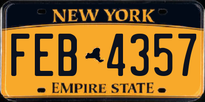 NY license plate FEB4357