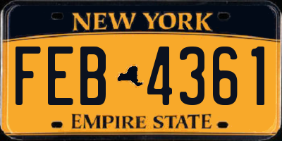NY license plate FEB4361