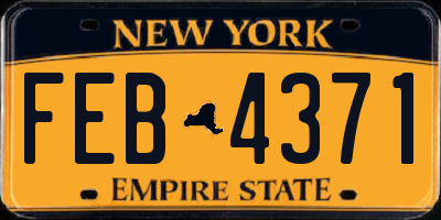 NY license plate FEB4371