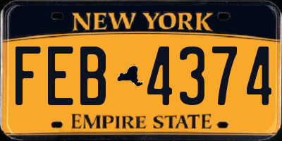 NY license plate FEB4374