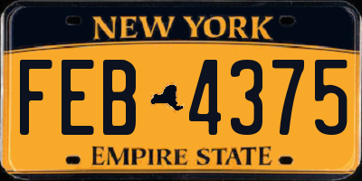 NY license plate FEB4375