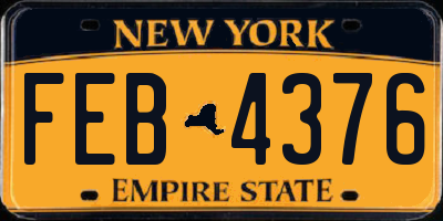 NY license plate FEB4376