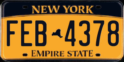 NY license plate FEB4378