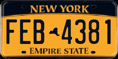 NY license plate FEB4381