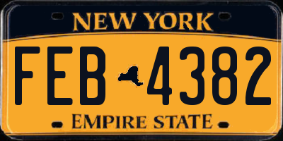 NY license plate FEB4382