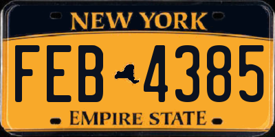 NY license plate FEB4385