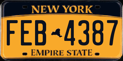 NY license plate FEB4387