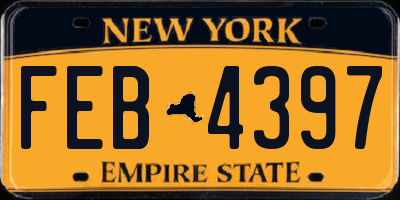 NY license plate FEB4397