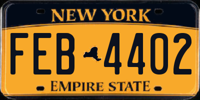 NY license plate FEB4402