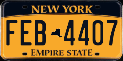 NY license plate FEB4407