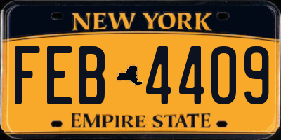 NY license plate FEB4409