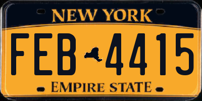 NY license plate FEB4415
