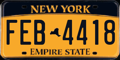 NY license plate FEB4418