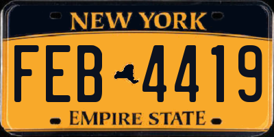 NY license plate FEB4419
