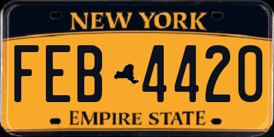 NY license plate FEB4420
