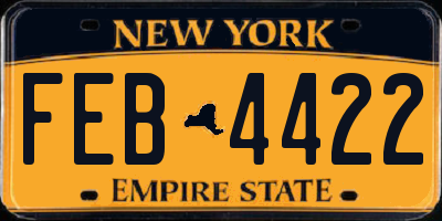 NY license plate FEB4422