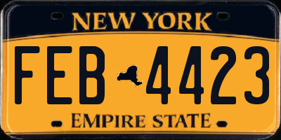 NY license plate FEB4423