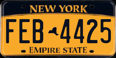 NY license plate FEB4425