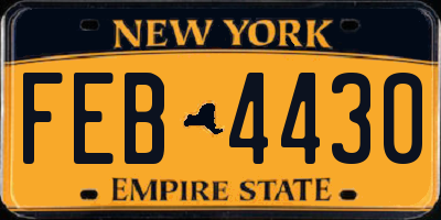 NY license plate FEB4430