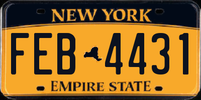 NY license plate FEB4431