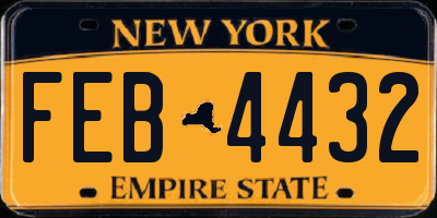 NY license plate FEB4432