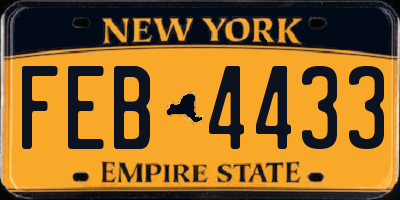 NY license plate FEB4433