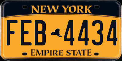 NY license plate FEB4434