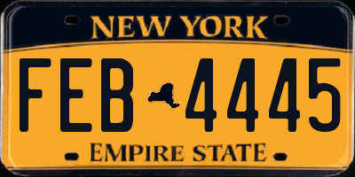 NY license plate FEB4445