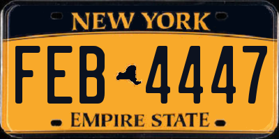 NY license plate FEB4447
