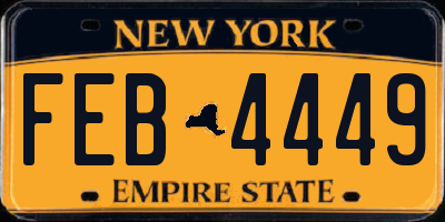 NY license plate FEB4449